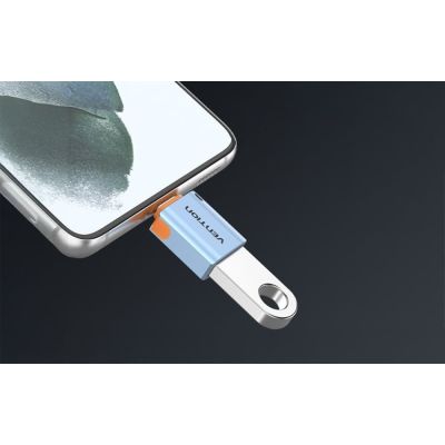 3. USB 3.1 Vention USB-C auf USB-A OTG-Adapter mit Trageschlaufe aus Aluminiumlegierung