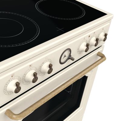 15. GORENJE GECS6B70CLI Retro-Elektroherd 60 cm | ExtraDampfgarfunktion | Heißluftfrittierfunktion | Gefrorenes Backen | Sahne