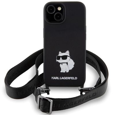 2. Karl Lagerfeld KLHCP15SSCBSCNK iPhone 15 6,1" Hardcase schwarz/schwarz Crossbody Silikon Choupette