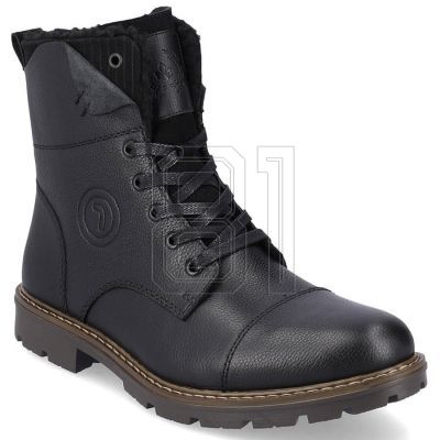 24. Rieker M RKR296A Wollgefütterte Lederstiefelette, schwarz