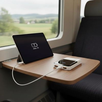 5. EVERACTIVE Powerbank 10.000 mAh, 2x USB, 1x USB-C 22,5 W, QC4+, LCD, Weiß EB-10Q