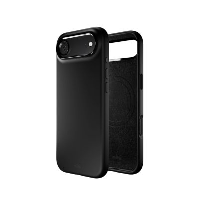 4. Puro Icon Mag Pro Flüssigsilikonhülle für iPhone 17 Air, MagSafe-kompatibel, mit Kameraschutz und Aluminiumknöpfen – Schwarz