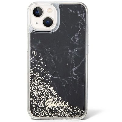 3. Guess Liquid Glitter Marble Hülle für iPhone 14 – Schwarz