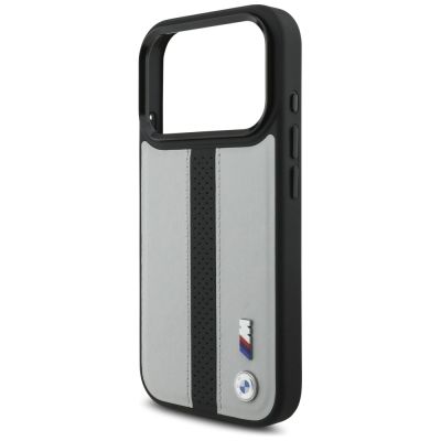 6. BMW M Perforated Stripe Logo MagSafe Case für iPhone 17 Pro – Grau