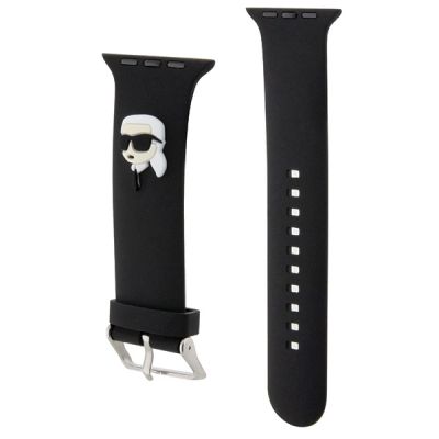 3. Karl Lagerfeld 3D Rubber Karl Head Strap für Apple Watch 42/44/45/49 mm – Schwarz