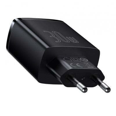 8. BASEUS 2x USB-Wandladegerät, USB-C (Schwarz)