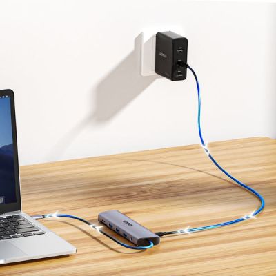 6. UNITEK D1113BGY01 Hubs und Konzentratoren 2 x USB 3.2 Gen 2 (3.1 Gen 2) Typ-C 1000 Mbit/s Grau