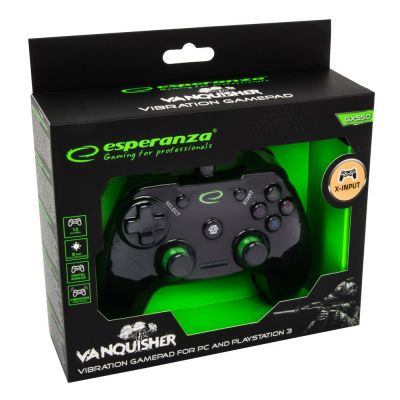 10. Esperanza Vanquisher EGG110K Gamepad (PC, PS3; schwarz, grün)