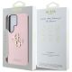 8. Guess Grained Big 4G Logo Small Classic Logo Case für Samsung Galaxy S25 Ultra rosa