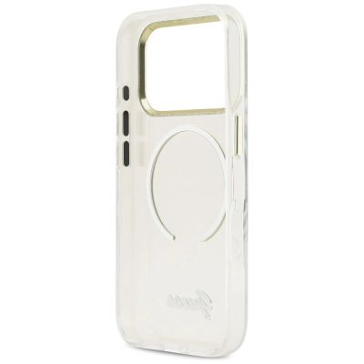 7. Guess IML Script Metal MagSafe Hülle für iPhone 17 Pro Max – Transparent