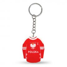 Polen (Auswärts) Hockey Trikot Schlüsselanhänger SREBBREKH-PL
