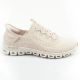 Skechers Glide-Step Damen-Sneaker, bequeme ecrufarbene Slipper