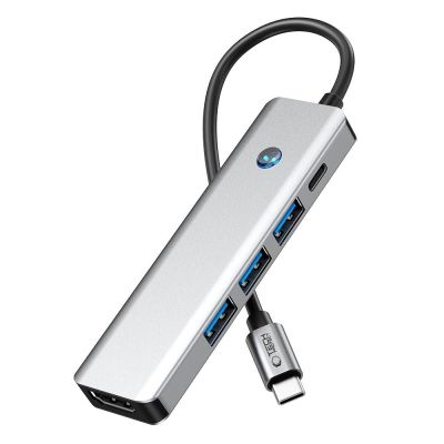 5. Tech-Protect HB01 HUB Adapter 5in1 USB-C + USB3.0 + HDMI 4K 60Hz + PD100W - grau