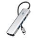 5. Tech-Protect HB01 HUB Adapter 5in1 USB-C + USB3.0 + HDMI 4K 60Hz + PD100W - grau