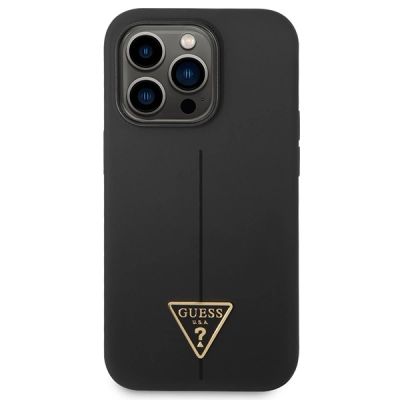 3. Guess GUHCP14LSLTGK iPhone 14 Pro 6.1" schwarz/schwarz Hardcase Silikon Dreieck