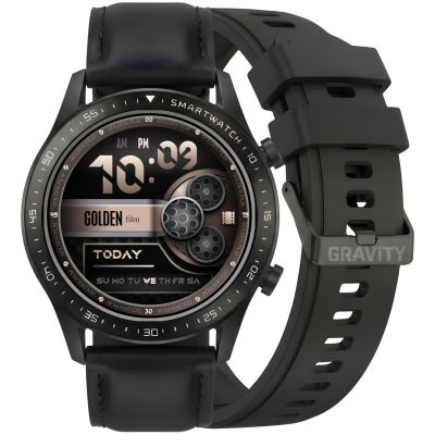 14. Smartwatch Gravity Black 2 Armbänder GT10-3