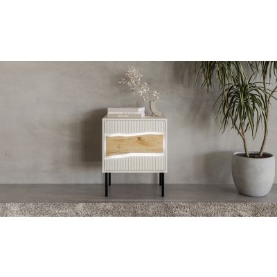 5. INSERTO Nachttisch, 2-teilig, 50 x 40 x 61,5 cm, Kaschmir + LED