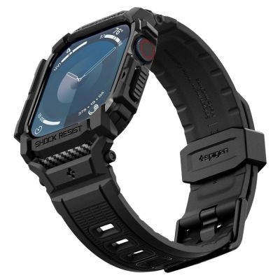 6. Spigen Rugged Armor Pro Gehäuse mit Armband für Apple Watch 10 (42 mm) – Schwarz