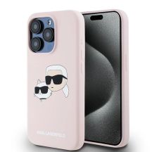 Karl Lagerfeld Silikon Karl&Choupette MagSafe Case für iPhone 15 Pro - Pink