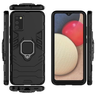 5. Ring Armor Tough Hybrid Case Cover + Magnethalterung für Samsung Galaxy A03s (166,5) schwarz