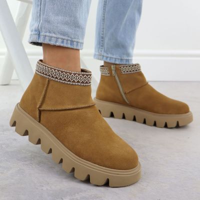 4. Damen-Lederstiefeletten mit Reißverschluss Rieker W2074-24