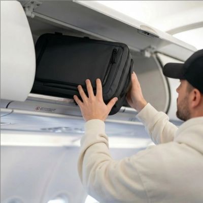 12. Tech-Protect Defender S50 Rucksack für Ryanair & Wizzar, 20 l Laptop, Schwarz