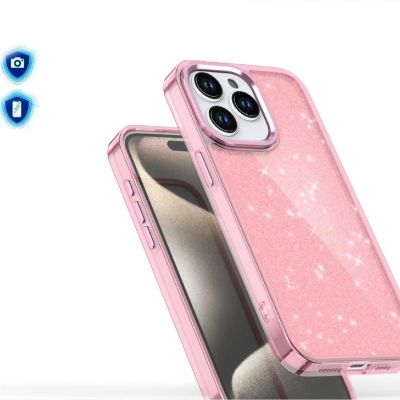 7. Glitter Case für iPhone 16 Pro Max – Rosa mit Glitzer