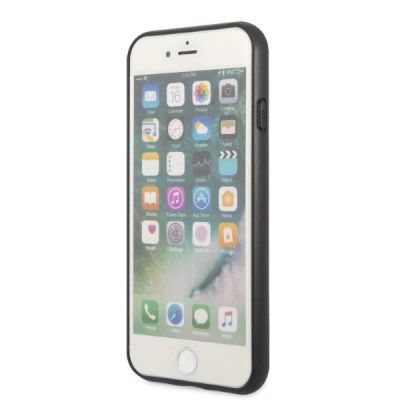 5. Guess GUHCI8PSATPK iPhone 7/8 SE 2020 / SE 2022 Hardcase schwarz/schwarz Hardcase Saffiano Triangle Logo Cardslot