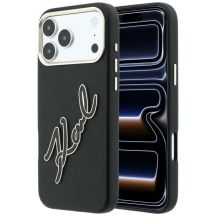 Karl Lagerfeld Schutzhülle mit großem, glattem Harz-Logo für iPhone 18 Pro Max / 17 Pro Max – Schwarz
