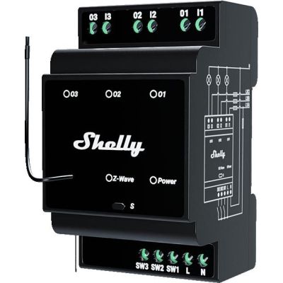 7. Shelly Wave Pro 3 LR Z-Wave DIN-Schienen-Dreikanal-Controller