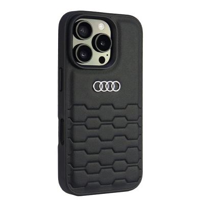 2. Audi Kunstleder iPhone 16 Pro 6,3" schwarz/schwarz Hardcase AU-TPUPCIP16P-GT/D2-BK