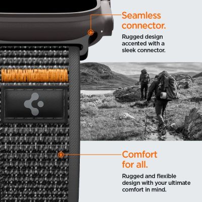 10. Spigen Athlex Air 2 Armband für Apple Watch (44 / 45 / 46 / 49 mm) – Schwarz und Orange