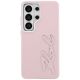 3. Karl Lagerfeld Schutzhülle mit genarbtem Logo aus Metallharz für Samsung Galaxy S26 Ultra – Pink