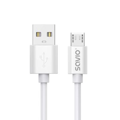 SAVIO USB-A – MICRO-USB-KABEL, 3 M, WEISS, CL-167