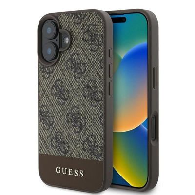 Guess 4G Bottom Stripe Case für iPhone 16 Plus 6,7" - Braun
