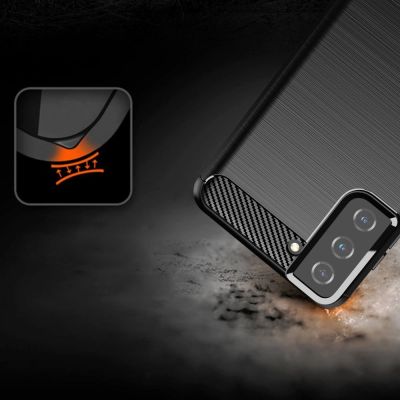 7. Carbon Case Flexibel Handyhülle TPU Schutzhülle für Samsung Galaxy S21+ 5G (S21 Plus 5G) blau