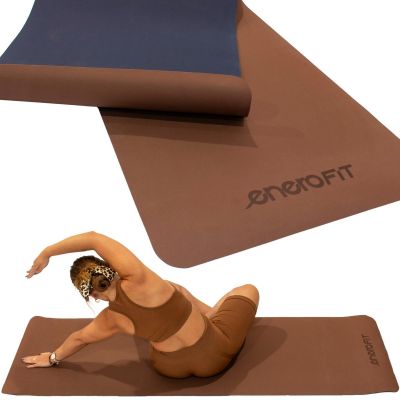 8. Yoga- und Fitnessmatte aus TPE, rutschfest, braun, ENERO FIT