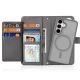 9. Dux Ducis Lawa Lederhülle für Samsung Galaxy S25+ mit abnehmbarer magnetischer Brieftasche – Grau