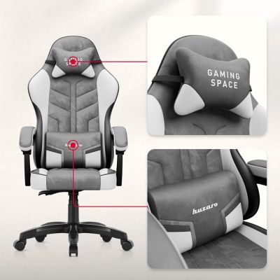 3. Huzaro Force 2.7 Grauer Gaming-Stuhl