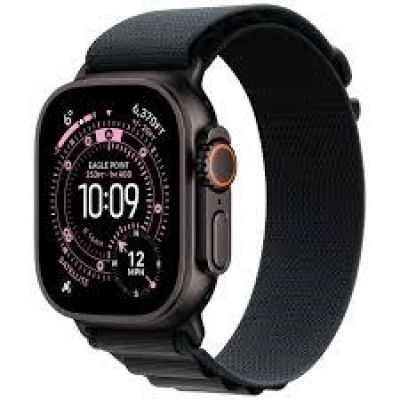 Apple Watch Ultra 3 GPS + Cellular 49 mm Schwarzes Titangehäuse mit schwarzem/anthrazitfarbenem Trail Loop - S/M