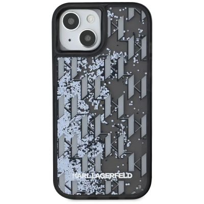 3. Karl Lagerfeld Liquide Glitter Monogram Gradient iPhone 15 Hülle - Schwarz