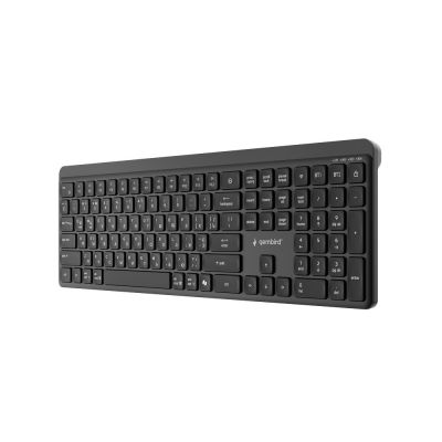 4. GEMBIRD Kabelloses Tastatur- und Maus-Set Slim Pro Business, Dual-Modus: 2,4 GHz + Bluetooth, russisches Layout, Schwarz