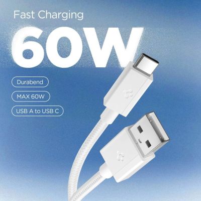 3. Spigen Essential EB6015AC USB-C-Kabel 60 W 150 cm – Weiß