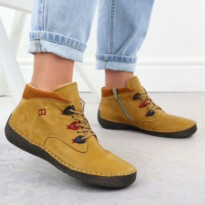 11. Damen-Winterstiefeletten in Gelb, komfortabel, Rieker 52544-68