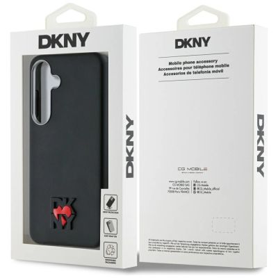 8. DKNY Lederhülle Heart of NY für Samsung Galaxy S25, Schwarz
