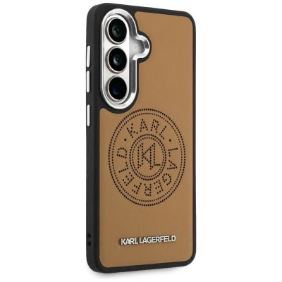 4. Karl Lagerfeld Perforierte KL MagSafe Hülle für Samsung Galaxy S26 - Braun