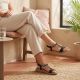 6. Schwarze Damen-Sandalen mit elastischem Riemen, S.Barski KV61-6051