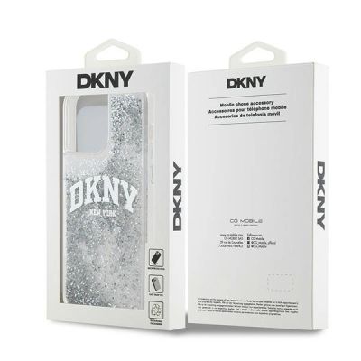8. DKNY Liquid Glitter Big Logo Hülle für iPhone 15 Pro – Weiß