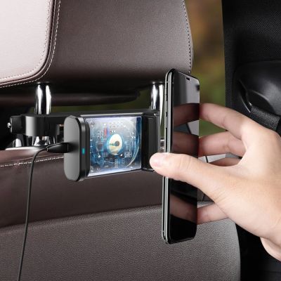 14. Baseus WXHZ-01 Qi-Wireless-Ladegerät 15W mit Kopfstützenhalterung fürs Auto – Schwarz