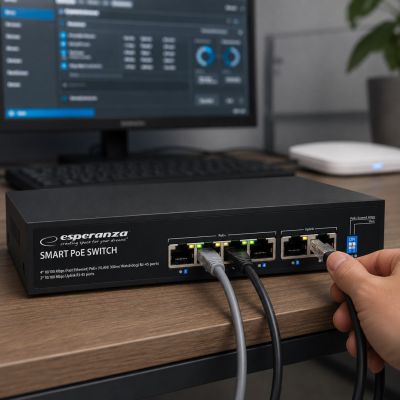 6. ESPERANZA 6-PORT-POE-SWITCH 10/100M 60W SPINNER ENS105